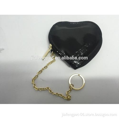 Audit factory heart shaped coin bag with key chain
